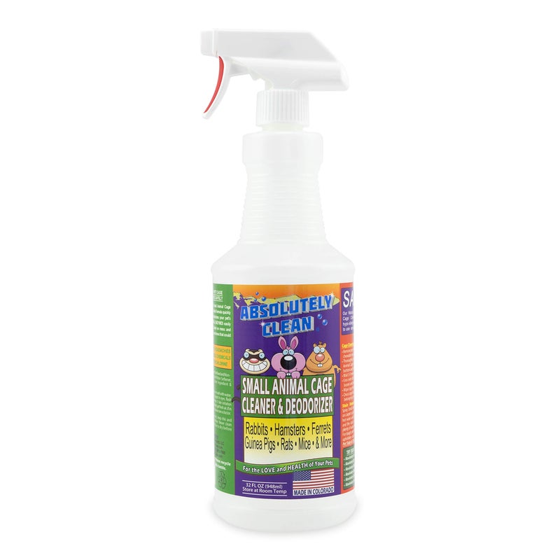 Absolutely Clean Amazing Small Animal Cage Cleaner, Just Spray/Wipe, Easily Removes Messes & Odors - Hamster Cages, Mice, Rat Cage, Guinea Pig Cage, Rabbit Cage, Ferret Cage, Dog Cage - USA Made - Image 1
